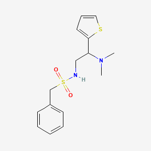 molecular formula C15H20N2O2S2 B2798936 N-(2-(dimethylamino)-2-(thiophen-2-yl)ethyl)-1-phenylmethanesulfonamide CAS No. 1208453-04-6