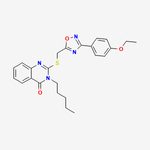 molecular formula C24H26N4O3S B2798938 2-(((3-(4-乙氧基苯基)-1,2,4-噁二唑-5-基)甲基)硫基)-3-戊基喹唑啉-4(3H)-酮 CAS No. 2034477-56-8