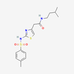 molecular formula C17H23N3O3S2 B2798939 N-异戊基-2-(2-(4-甲基苯基磺酰氨基)噻唑-4-基)乙酰胺 CAS No. 922047-10-7