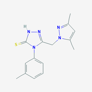 5-[(3,5-dimethyl-1H-pyrazol-1-yl)methyl]-4-(3-methylphenyl)-4H-1,2,4-triazole-3-thiol