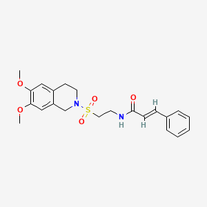 molecular formula C22H26N2O5S B2798941 N-(2-((6,7-二甲氧基-3,4-二氢异喹啉-2(1H)-基)磺酰基)乙基)肉桂酰胺 CAS No. 955520-72-6