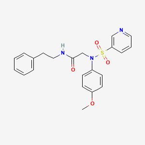 molecular formula C22H23N3O4S B2798944 2-(N-(4-甲氧基苯基)吡啶-3-磺酰氨基)-N-苯乙基乙酰胺 CAS No. 1021054-86-3