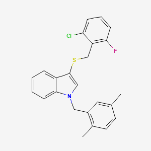 B2798947 3-[(2-Chloro-6-fluorophenyl)methylsulfanyl]-1-[(2,5-dimethylphenyl)methyl]indole CAS No. 681279-98-1