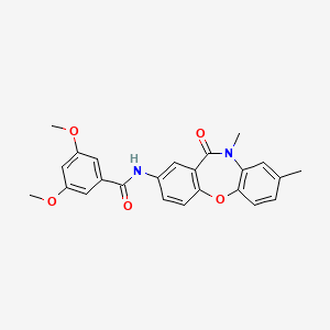 molecular formula C24H22N2O5 B2798950 N-(8,10-dimethyl-11-oxo-10,11-dihydrodibenzo[b,f][1,4]oxazepin-2-yl)-3,5-dimethoxybenzamide CAS No. 922008-99-9