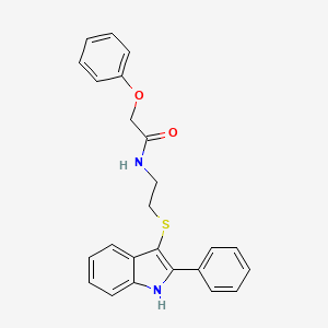 molecular formula C24H22N2O2S B2798951 2-phenoxy-N-(2-((2-phenyl-1H-indol-3-yl)thio)ethyl)acetamide CAS No. 850916-40-4