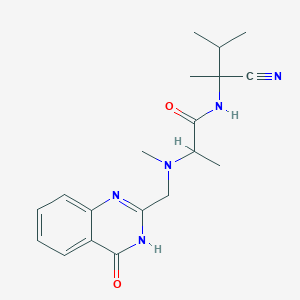 molecular formula C19H25N5O2 B2798954 N-(1-cyano-1,2-dimethylpropyl)-2-{methyl[(4-oxo-3,4-dihydroquinazolin-2-yl)methyl]amino}propanamide CAS No. 1032622-77-7