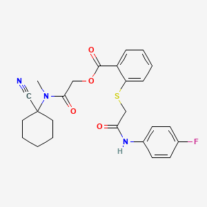 molecular formula C25H26FN3O4S B2798958 [(1-Cyanocyclohexyl)(methyl)carbamoyl]methyl 2-({[(4-fluorophenyl)carbamoyl]methyl}sulfanyl)benzoate CAS No. 1111537-97-3