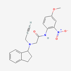 2-[(2,3-dihydro-1H-inden-1-yl)(prop-2-yn-1-yl)amino]-N-(4-methoxy-2-nitrophenyl)acetamide