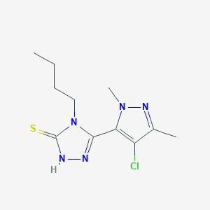 4-butyl-5-(4-chloro-1,3-dimethyl-1H-pyrazol-5-yl)-4H-1,2,4-triazole-3-thiol