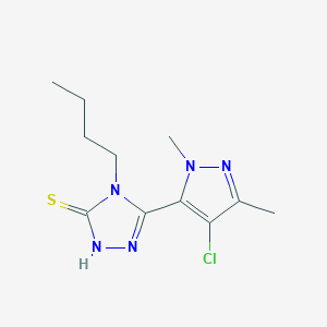 molecular formula C11H16ClN5S B279896 4-butyl-5-(4-chloro-1,3-dimethyl-1H-pyrazol-5-yl)-4H-1,2,4-triazole-3-thiol 