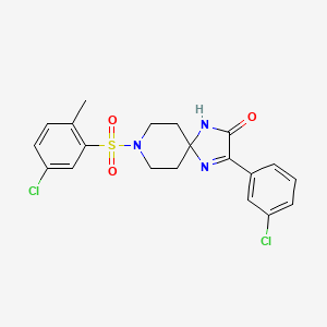 molecular formula C20H19Cl2N3O3S B2798974 8-((5-氯-2-甲基苯基)磺酰)-3-(3-氯苯基)-1,4,8-三氮杂螺[4.5]癸-3-烯-2-酮 CAS No. 1358950-62-5