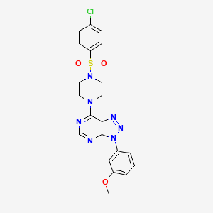 molecular formula C21H20ClN7O3S B2798978 7-(4-((4-chlorophenyl)sulfonyl)piperazin-1-yl)-3-(3-methoxyphenyl)-3H-[1,2,3]triazolo[4,5-d]pyrimidine CAS No. 1005293-62-8