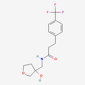molecular formula C15H18F3NO3 B2798979 N-[(3-hydroxyoxolan-3-yl)methyl]-3-[4-(trifluoromethyl)phenyl]propanamide CAS No. 2097923-69-6