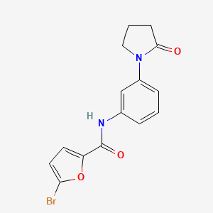molecular formula C15H13BrN2O3 B2798983 5-bromo-N-[3-(2-oxopyrrolidin-1-yl)phenyl]furan-2-carboxamide CAS No. 923853-77-4