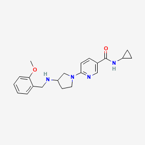 molecular formula C21H26N4O2 B2798989 N~3~-cyclopropyl-6-{3-[(2-methoxybenzyl)amino]-1-pyrrolidinyl}nicotinamide CAS No. 1251709-00-8