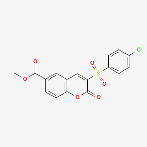 methyl 3-[(4-chlorophenyl)sulfonyl]-2-oxo-2H-chromene-6-carboxylate