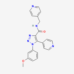 molecular formula C21H18N6O2 B2798996 1-(3-methoxyphenyl)-5-(pyridin-4-yl)-N-(pyridin-4-ylmethyl)-1H-1,2,3-triazole-4-carboxamide CAS No. 1326917-92-3