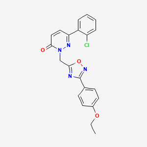 molecular formula C21H17ClN4O3 B2799002 6-(2-chlorophenyl)-2-((3-(4-ethoxyphenyl)-1,2,4-oxadiazol-5-yl)methyl)pyridazin-3(2H)-one CAS No. 1105220-53-8