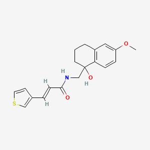 (E)-N-((1-hydroxy-6-methoxy-1,2,3,4-tetrahydronaphthalen-1-yl)methyl)-3-(thiophen-3-yl)acrylamide