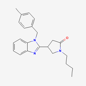molecular formula C23H27N3O B2799005 1-butyl-4-[1-(4-methylbenzyl)-1H-benzimidazol-2-yl]pyrrolidin-2-one CAS No. 912896-65-2