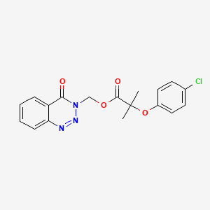 molecular formula C18H16ClN3O4 B2799007 (4-氧代苯并[d][1,2,3]噻嗪-3(4H)-基甲基)甲基-2-(4-氯苯氧基)-2-甲基丙酸酯 CAS No. 453533-60-3