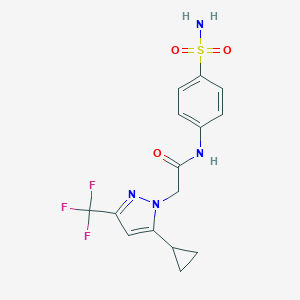 2-[5-cyclopropyl-3-(trifluoromethyl)-1H-pyrazol-1-yl]-N-(4-sulfamoylphenyl)acetamide
