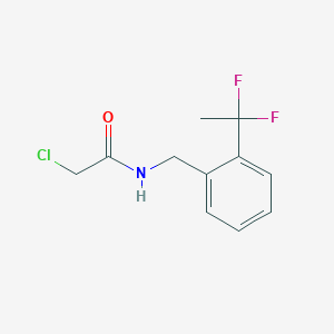 molecular formula C11H12ClF2NO B2799010 2-Chloro-N-[[2-(1,1-difluoroethyl)phenyl]methyl]acetamide CAS No. 2411240-11-2