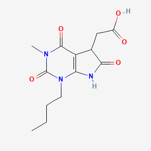 molecular formula C13H17N3O5 B2799012 (1-Butyl-3-methyl-2,4,6-trioxo-2,3,4,5,6,7-hexahydro-1H-pyrrolo[2,3-d]pyrimidin-5-yl)-acetic acid CAS No. 726153-21-5