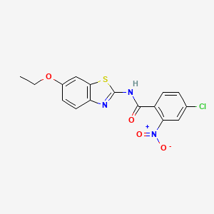 molecular formula C16H12ClN3O4S B2799019 4-chloro-N-(6-ethoxy-1,3-benzothiazol-2-yl)-2-nitrobenzamide CAS No. 362489-07-4
