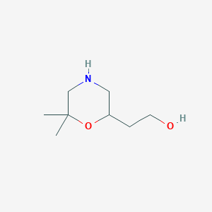 molecular formula C8H17NO2 B2799045 2-(6,6-Dimethylmorpholin-2-yl)ethan-1-ol CAS No. 1934391-28-2