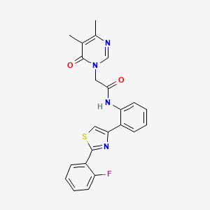 molecular formula C23H19FN4O2S B2799049 2-(4,5-dimethyl-6-oxopyrimidin-1(6H)-yl)-N-(2-(2-(2-fluorophenyl)thiazol-4-yl)phenyl)acetamide CAS No. 1797722-37-2