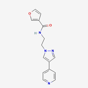 molecular formula C15H14N4O2 B2799061 N-{2-[4-(pyridin-4-yl)-1H-pyrazol-1-yl]ethyl}furan-3-carboxamide CAS No. 2034372-20-6