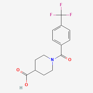 molecular formula C14H14F3NO3 B2799066 1-[4-(Trifluoromethyl)benzoyl]piperidine-4-carboxylic acid CAS No. 856215-36-6