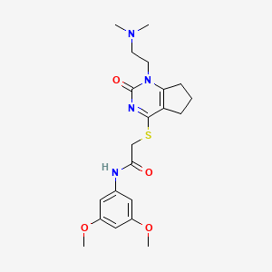 molecular formula C21H28N4O4S B2799069 N-(3,5-二甲氧基苯基)-2-((1-(2-(二甲胺基)乙基)-2-氧代-2,5,6,7-四氢-1H-环戊[d]嘧啶-4-基)硫)乙酰胺 CAS No. 898445-48-2