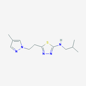 molecular formula C12H19N5S B279907 N-isobutyl-N-{5-[2-(4-methyl-1H-pyrazol-1-yl)ethyl]-1,3,4-thiadiazol-2-yl}amine 