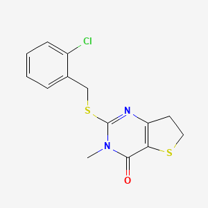2-[(2-Chlorophenyl)methylsulfanyl]-3-methyl-6,7-dihydrothieno[3,2-d]pyrimidin-4-one