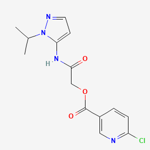 molecular formula C14H15ClN4O3 B2799077 {[1-(propan-2-yl)-1H-pyrazol-5-yl]carbamoyl}methyl 6-chloropyridine-3-carboxylate CAS No. 956809-67-9