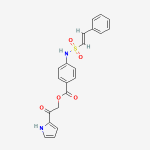 molecular formula C21H18N2O5S B2799082 [2-oxo-2-(1H-pyrrol-2-yl)ethyl] 4-[[(E)-2-phenylethenyl]sulfonylamino]benzoate CAS No. 875130-34-0