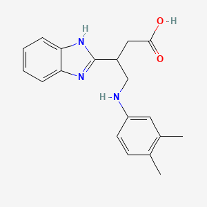 3-(1H-benzo[d]imidazol-2-yl)-4-((3,4-dimethylphenyl)amino)butanoic acid