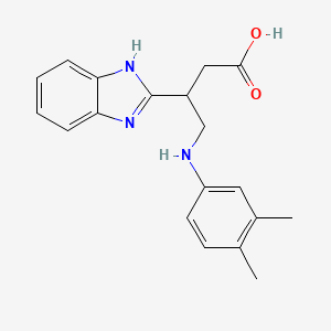 molecular formula C19H21N3O2 B2799085 3-(1H-benzo[d]imidazol-2-yl)-4-((3,4-dimethylphenyl)amino)butanoic acid CAS No. 1021213-99-9