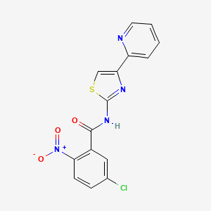molecular formula C15H9ClN4O3S B2799088 5-氯-2-硝基-N-(4-吡啶-2-基-1,3-噻唑-2-基)苯甲酰胺 CAS No. 476317-53-0
