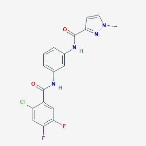 molecular formula C18H13ClF2N4O2 B279909 N-{3-[(2-chloro-4,5-difluorobenzoyl)amino]phenyl}-1-methyl-1H-pyrazole-3-carboxamide 