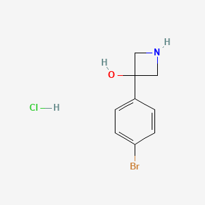 molecular formula C9H11BrClNO B2799092 3-(4-Bromophenyl)azetidin-3-ol hydrochloride CAS No. 1989671-90-0