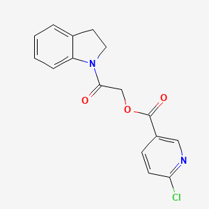 molecular formula C16H13ClN2O3 B2799093 2-(2,3-dihydro-1H-indol-1-yl)-2-oxoethyl 6-chloropyridine-3-carboxylate CAS No. 386279-38-5