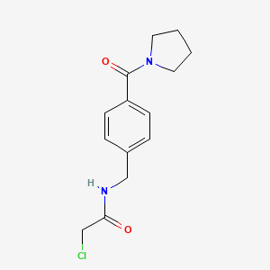 molecular formula C14H17ClN2O2 B2799098 2-chloro-N-{[4-(pyrrolidine-1-carbonyl)phenyl]methyl}acetamide CAS No. 1087792-02-6