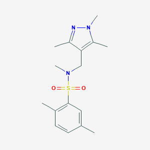 molecular formula C16H23N3O2S B279910 N~1~,2,5-TRIMETHYL-N~1~-[(1,3,5-TRIMETHYL-1H-PYRAZOL-4-YL)METHYL]-1-BENZENESULFONAMIDE 