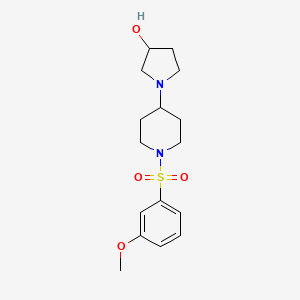 molecular formula C16H24N2O4S B2799106 1-(1-((3-Methoxyphenyl)sulfonyl)piperidin-4-yl)pyrrolidin-3-ol CAS No. 2034377-16-5