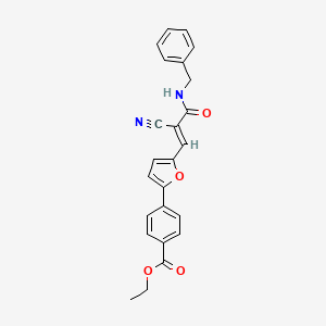 molecular formula C24H20N2O4 B2799107 ETHYL 4-{5-[(1E)-2-(BENZYLCARBAMOYL)-2-CYANOETH-1-EN-1-YL]FURAN-2-YL}BENZOATE CAS No. 306312-57-2