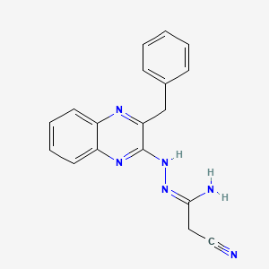 molecular formula C18H16N6 B2799112 N'-(3-benzyl-2-quinoxalinyl)-2-cyanoethanimidohydrazide CAS No. 478064-19-6