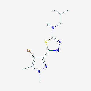N-[5-(4-bromo-1,5-dimethyl-1H-pyrazol-3-yl)-1,3,4-thiadiazol-2-yl]-N-isobutylamine